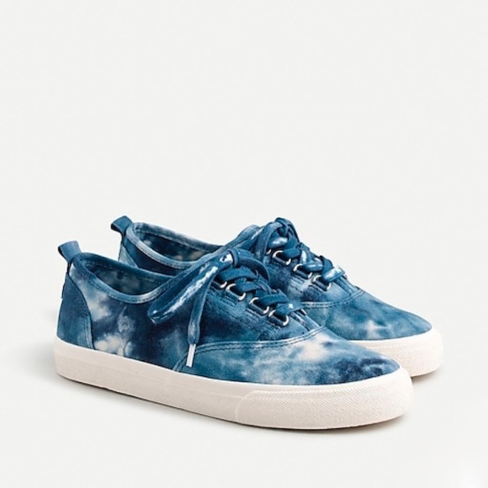 J.CREW Harbor canvas Sneaker in Navy Tie Dye Size 8.5